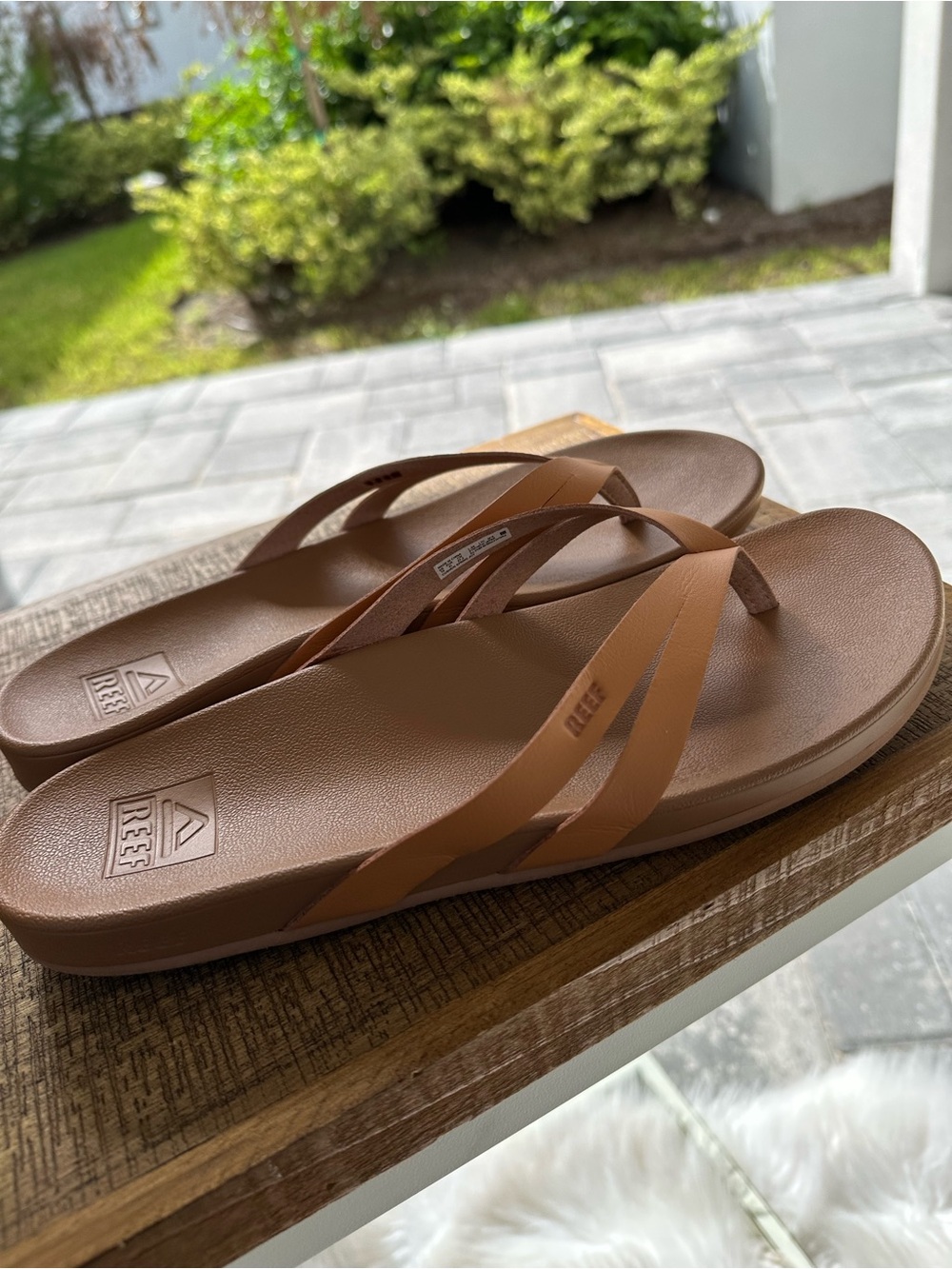 Reef Women's Tan Double-Strap Flip Sandals